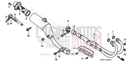 SILENCIEUX D'ECHAPPEMENT XR400RY de 2000